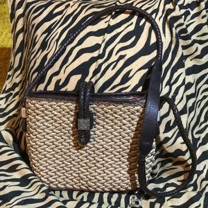 Brighton tricolor crocheted handbag